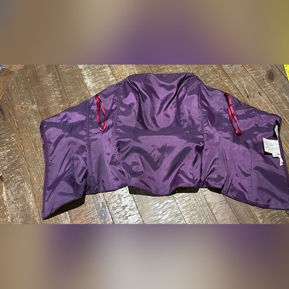 Embroidered Purple Satin Camisole By Impressions Xs - Picture 8 of 12